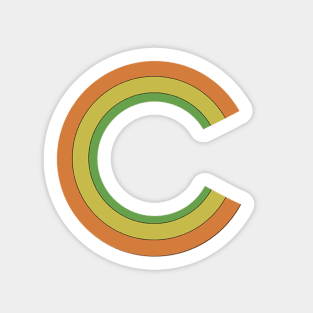 Retro Rainbow 'C' Sticker Sticker